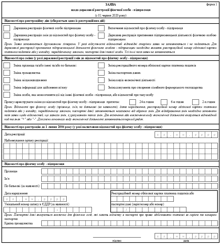 Про Затвердження Форм Заяв У Сфері Державної Реєстрації Юридичних.